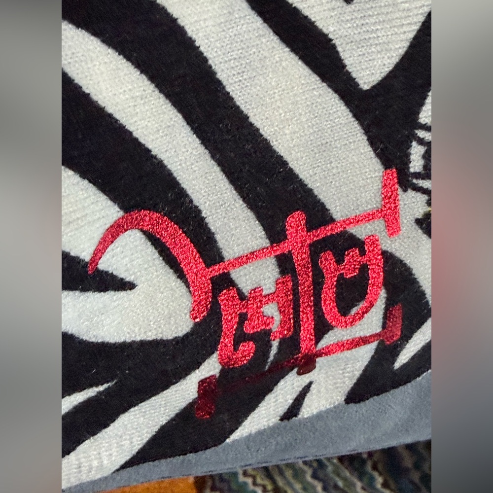 Ed Hardy Christian Audigier Zebra Tiger Print Scarf - Picture 3 of 5